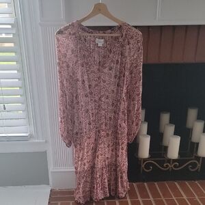 Velvet by Graham & Spencer Pink Floral Long Sleeve Dress